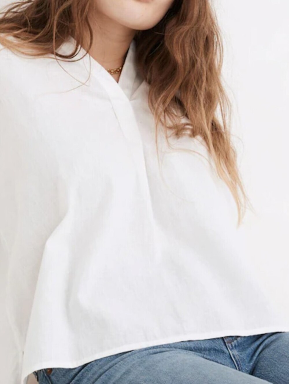 Madewell Lighthouse Cream Lakeline Popover Shirt - Size - Medium - NWT